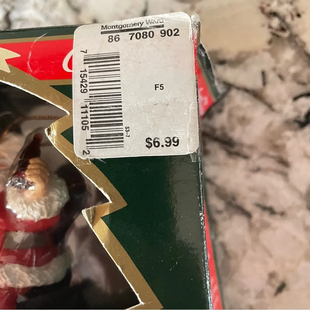 The Coca Cola Company Santa Christmas Ornament 1995 Santa Holding Child & Coke